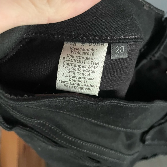 Rag & Bone Samurai Leather Patch Leggings Womens Size 28 - Picture 5 of 6